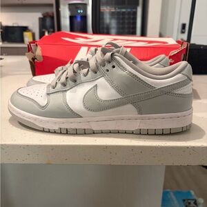 Nike Light Gray and White Low-Top Sneakers